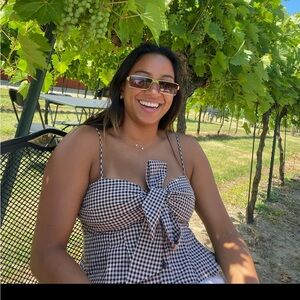Checkered Black and White Top